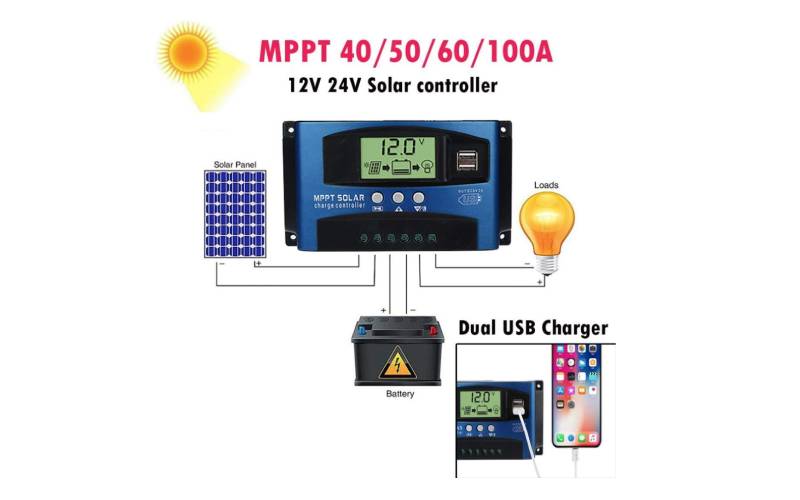 modalità di controllo del carico multiplo 30 A Regolatore di carica solare 30 MPPT con display LCD 
